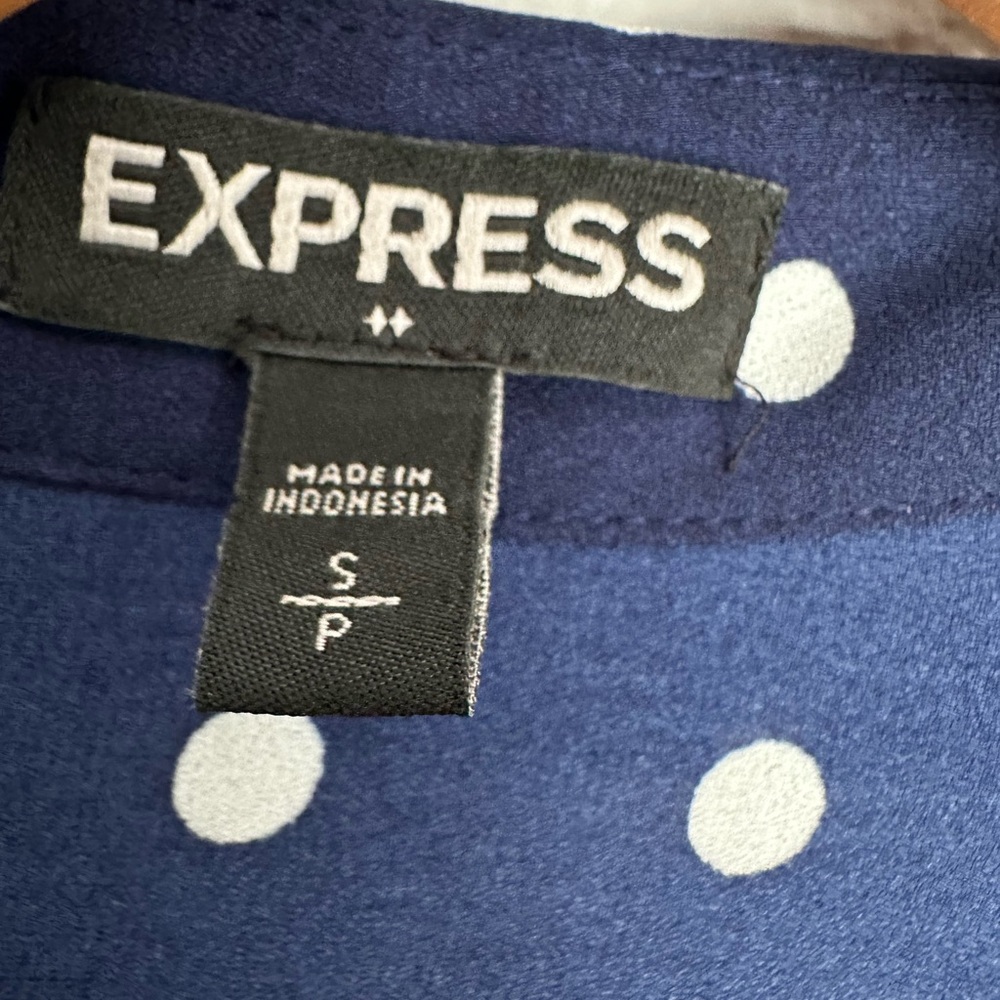 Express Navy Polka Dot Women's Top - Picture 5 of 5